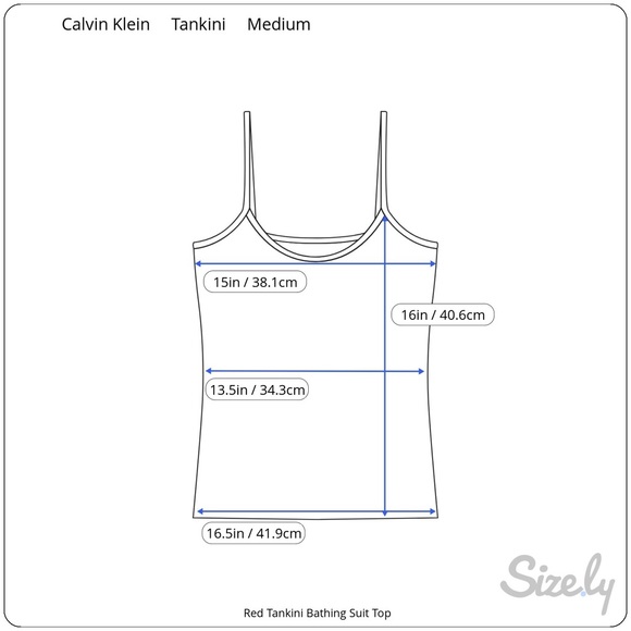 CALVIN KLEIN | Red Tankini Twist Bandeau Swimsuit Top Medium - Picture 8 of 10